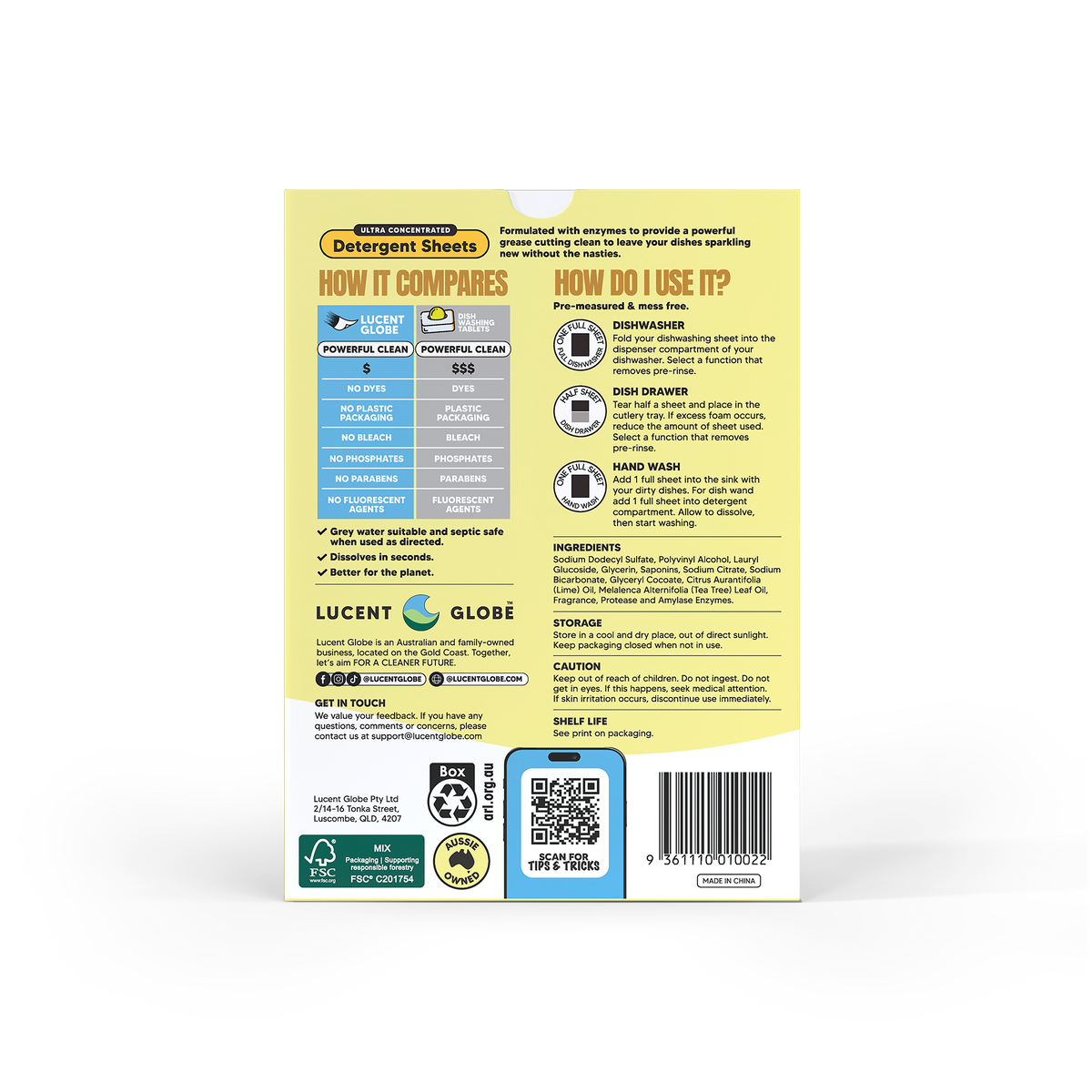 Dishwashing Detergent Sheets - 80 Sheet Boxes - Bulk 5 Pack
