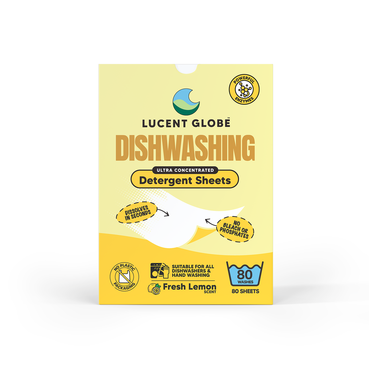 Dishwashing Detergent Sheets - 80 Sheet Boxes - Bulk 5 Pack