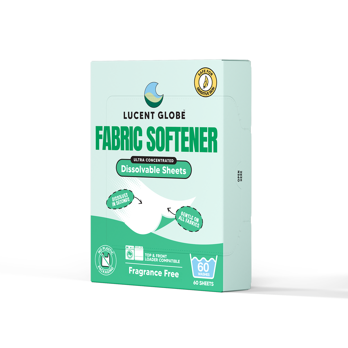 Fabric Softener Sheets - 60 Sheet Boxes (Fragrance Free) - Bulk 5 Pack