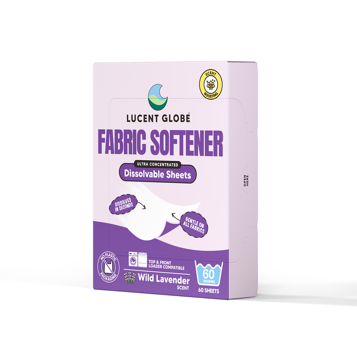 Fabric Softener Sheets - 60 Sheet Boxes (Wild Lavender) - Bulk 5 Pack