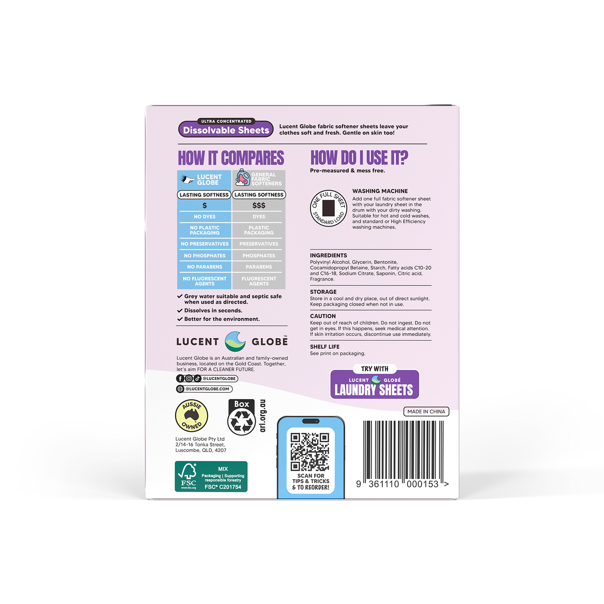 Fabric Softener Sheets - 60 Sheet Boxes (Wild Lavender) - Bulk 5 Pack