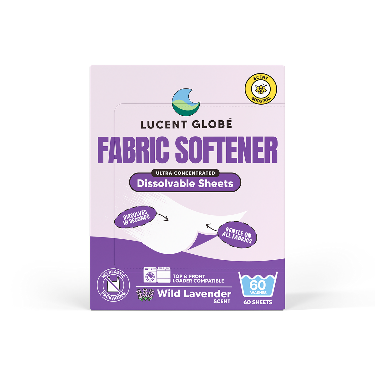 Fabric Softener Sheets - 60 Sheet Boxes (Wild Lavender) - Bulk 5 Pack