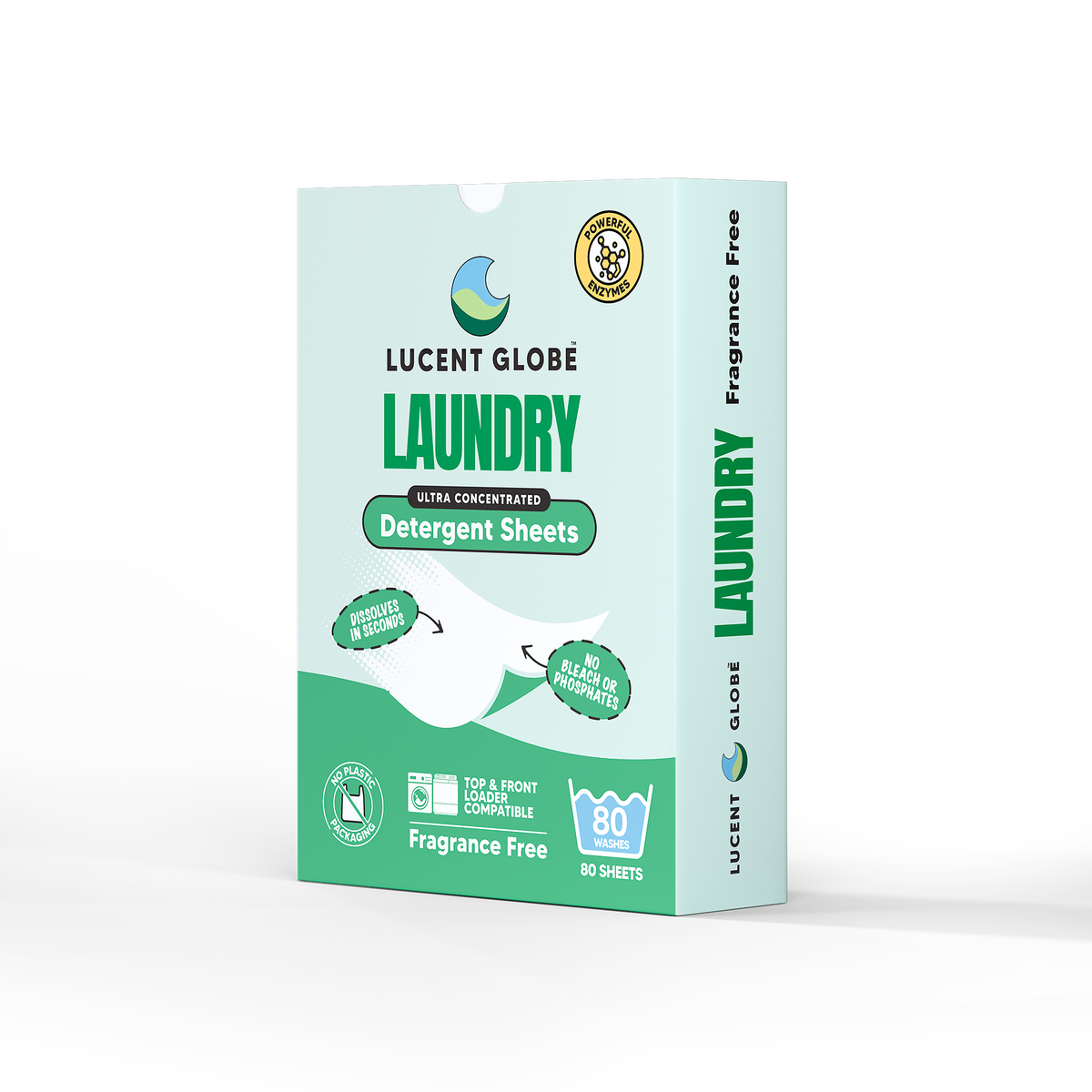 Laundry Detergent Sheets - 80 Sheet Boxes (Fragrance Free) - Bulk 5 Pack