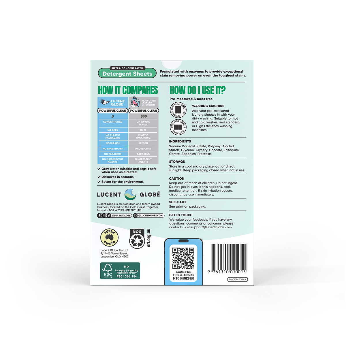 Laundry Detergent Sheets - 80 Sheet Boxes (Fragrance Free) - Bulk 5 Pack
