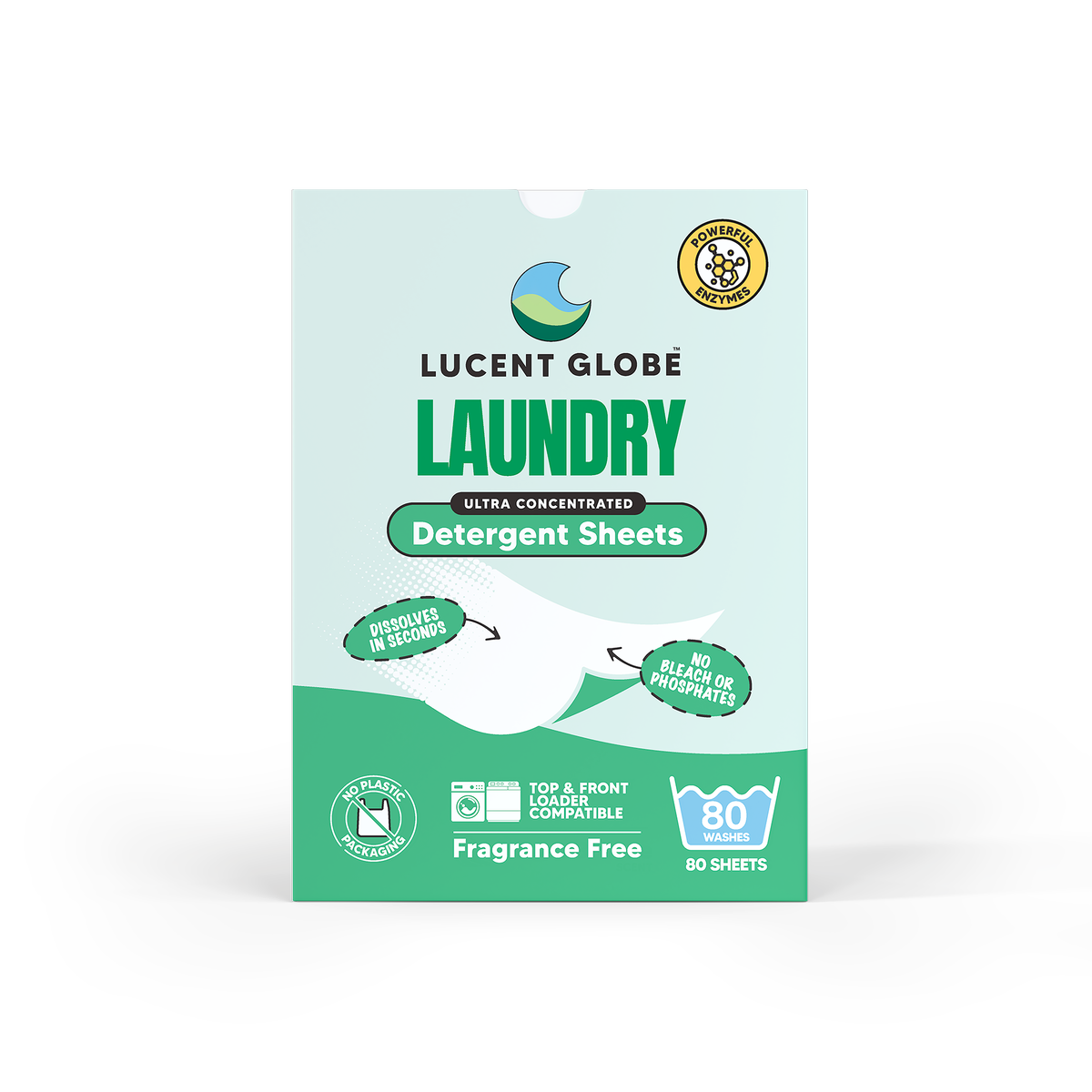 Laundry Detergent Sheets - 80 Sheet Boxes (Fragrance Free) - Bulk 5 Pack