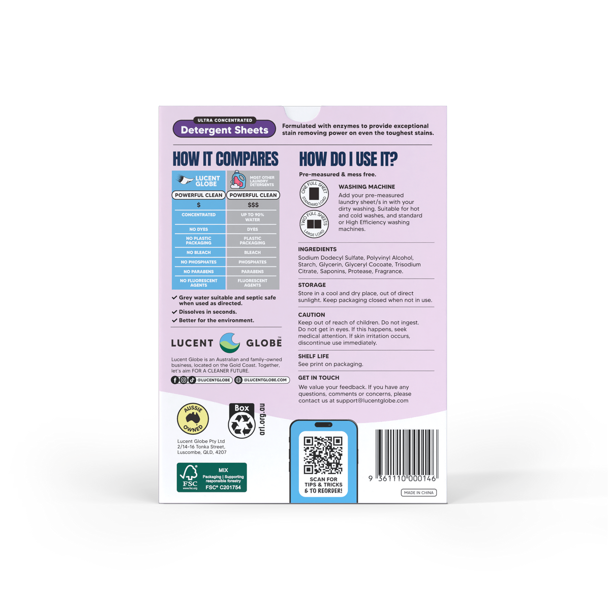 Laundry Detergent Sheets - 80 Sheet Boxes (Wild Lavender) - Bulk 5 Pack