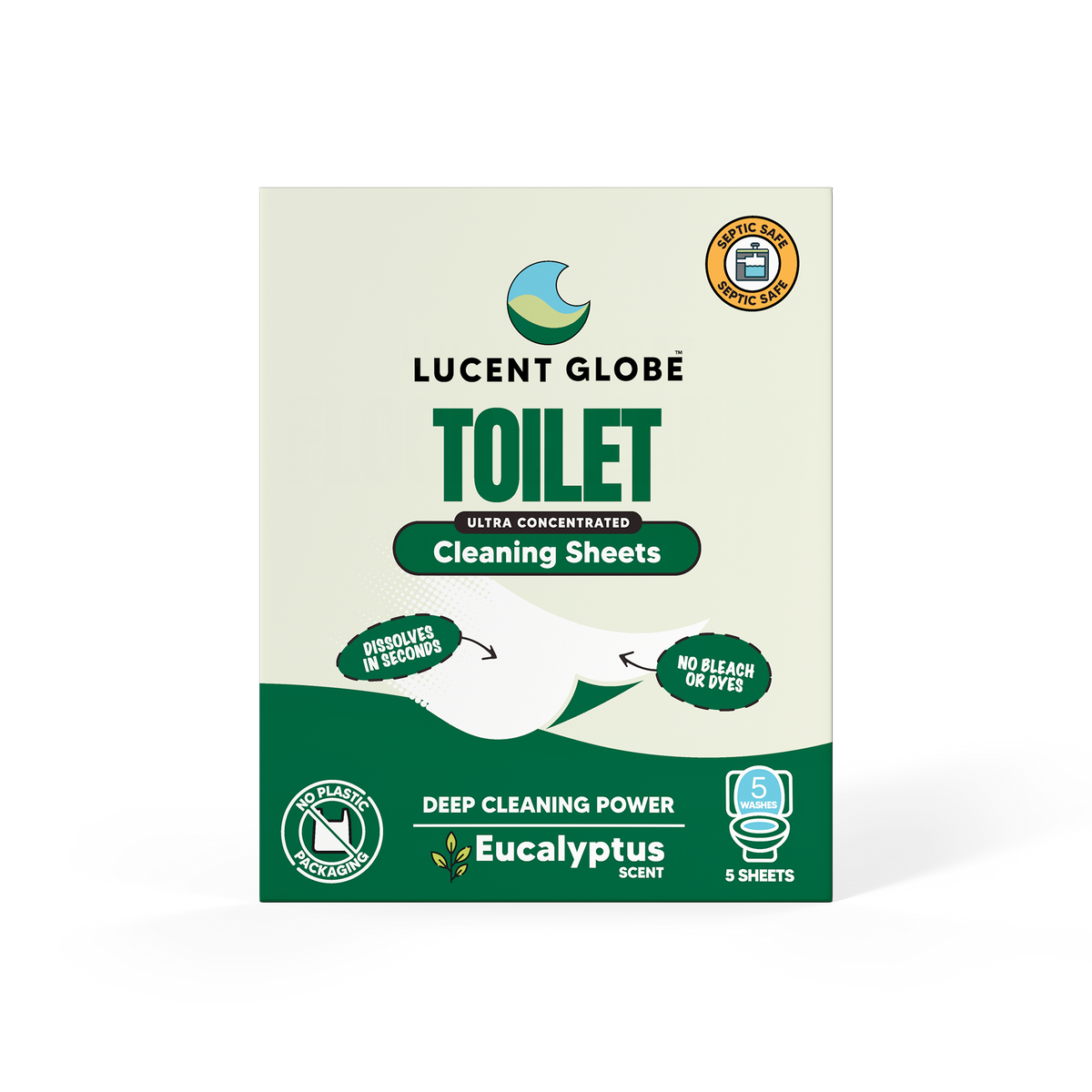 Toilet Cleaning Sheets - 5 Sheet Envelopes - Bulk 10 Pack